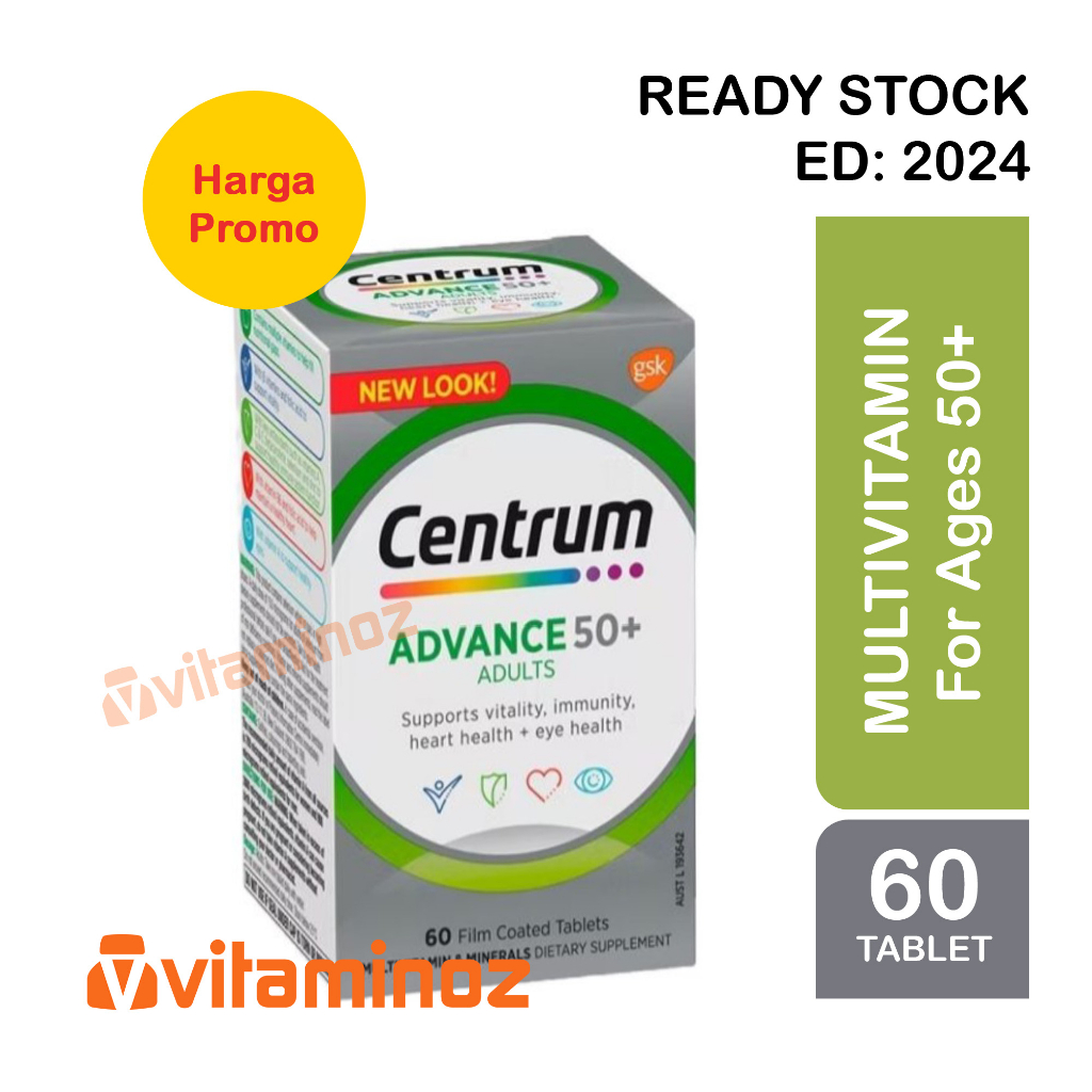 Centrum Advance 50 Plus Multivitamin - 60 Tablet /Untuk Pria Wanita umur 50 tahun keatas