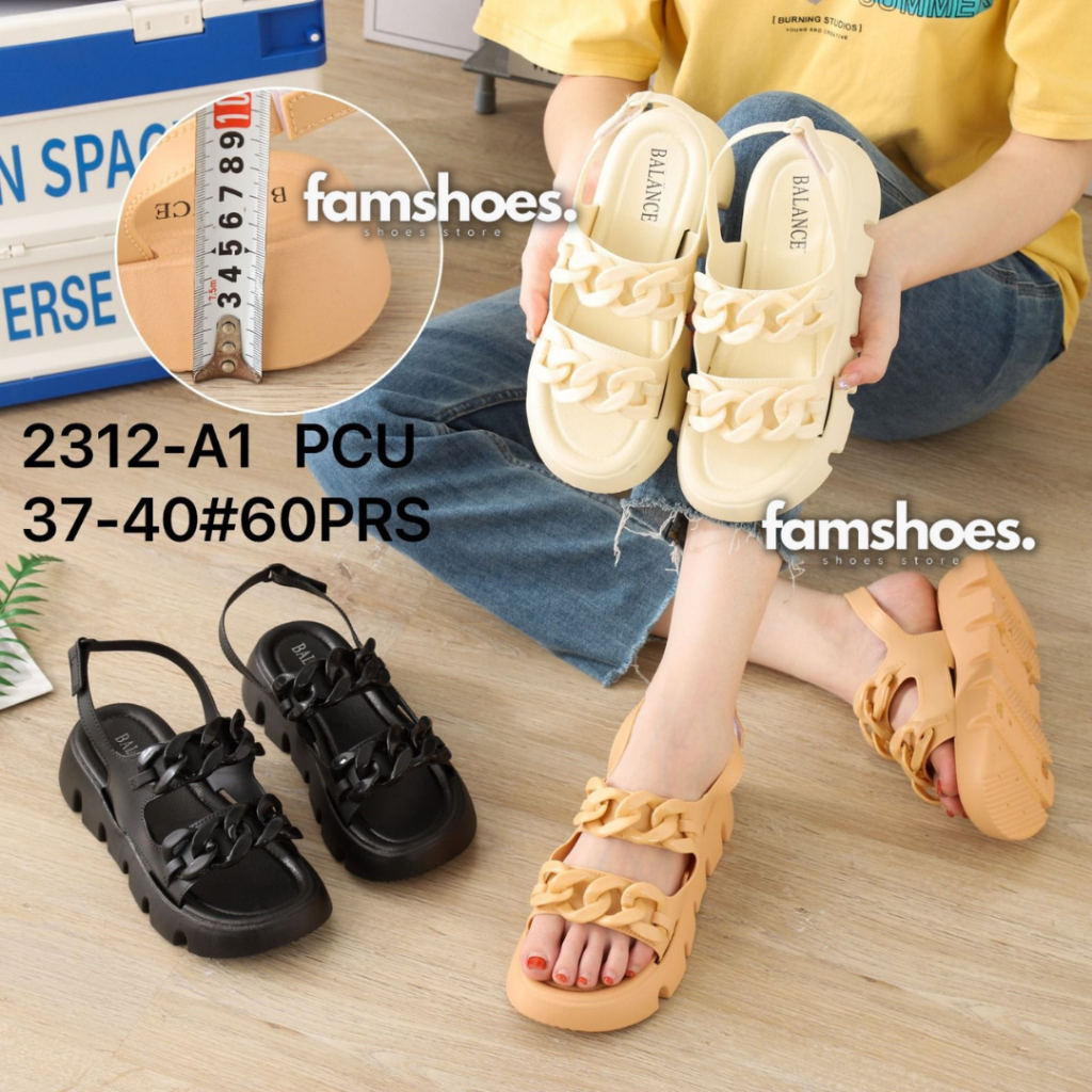 Sandal Fashion Wanita Wedges Korea Style Import Balance 2312-A1