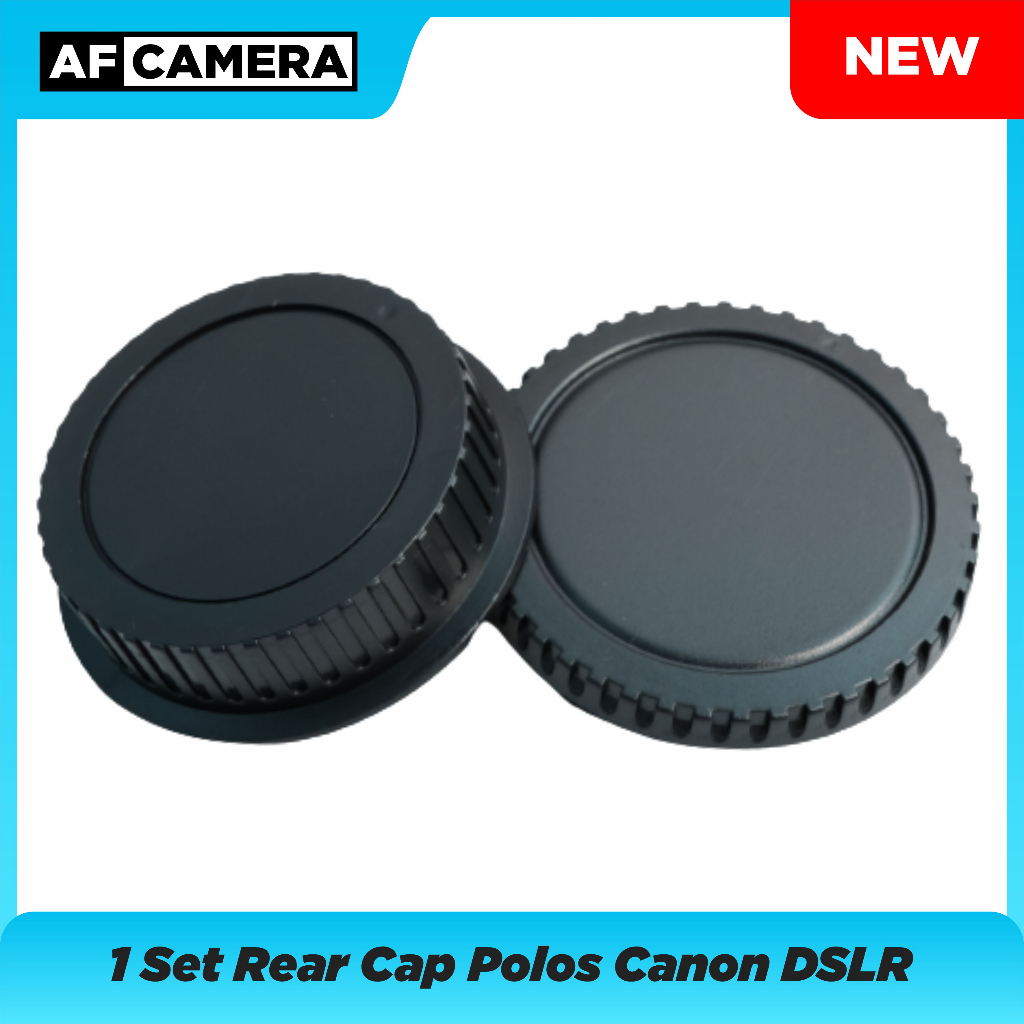 Set Body Cap &amp; Lens Rear Cap Cover Canon Polos 1000D 1100D 1200D 1300D 450D 500D 550D 600D 60D 6D 5D 7D 80D 700D 750D 200D 100D Tutup Body Lensa Kamera