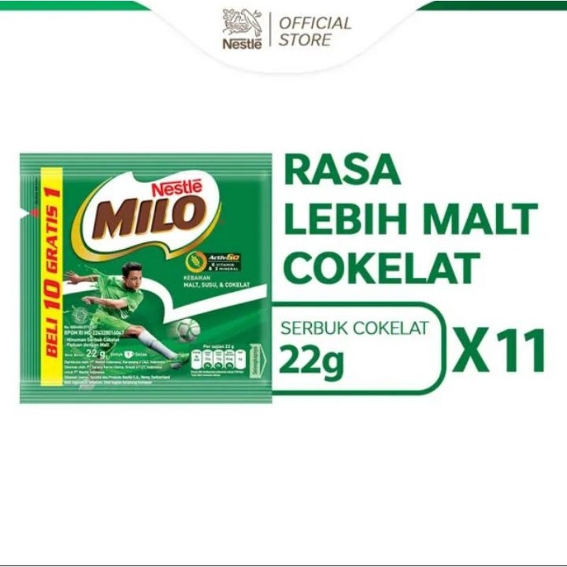 

MILO ACTIV-GO Susu Coklat Renceng 22g x11pcs