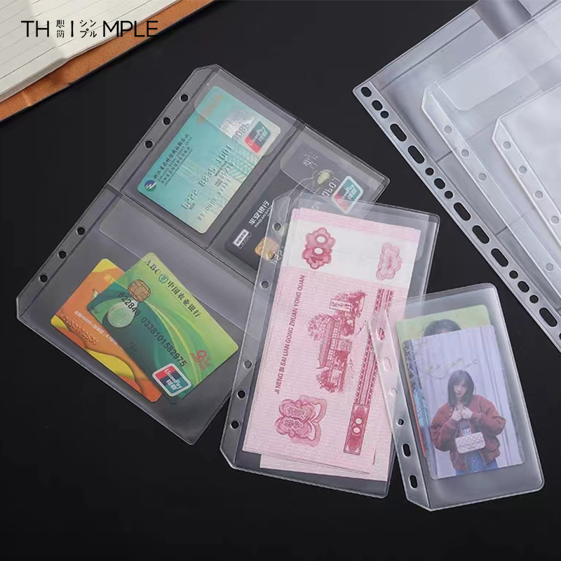 

A6 A7 1/2/3/4 slot Binder Pocket Kantong / Ziplock bag / Pouch / Zipper PVC Diary Notebook 6 Ring-THIMPLE
