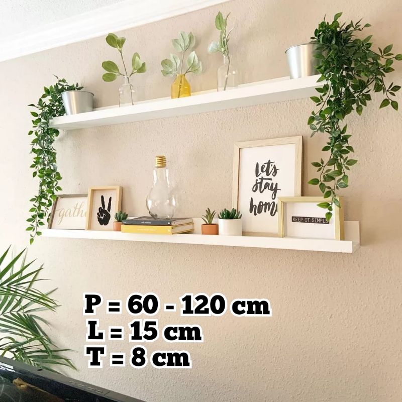 Rak ambalan dinding Rak buku Rak bumbu minimalis dekorasi tempel dinding melayang