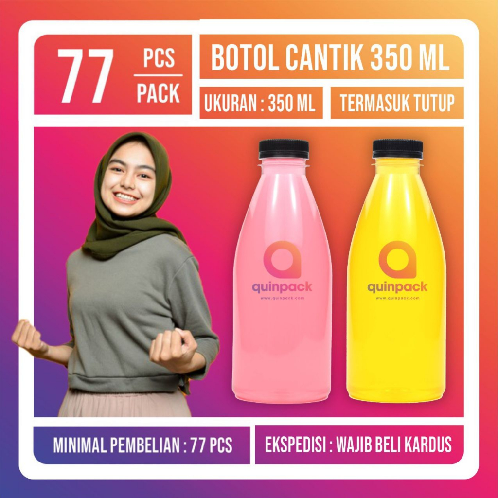 Botol Plastik Cantik 350 ML PET - Botol Valencia 350ML - Almond Kale Pir 350ML - Minum 350 ml
