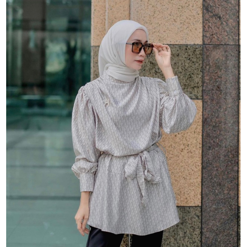 Prelove Kind Blouse Vanilla Hijab Khaki