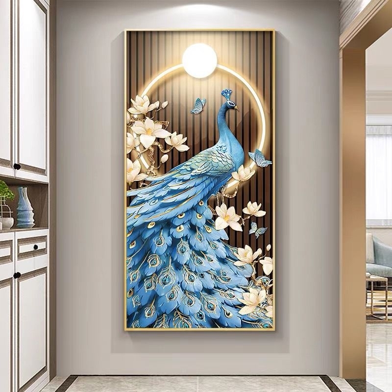 lukisan merak porcelain diamond 5d