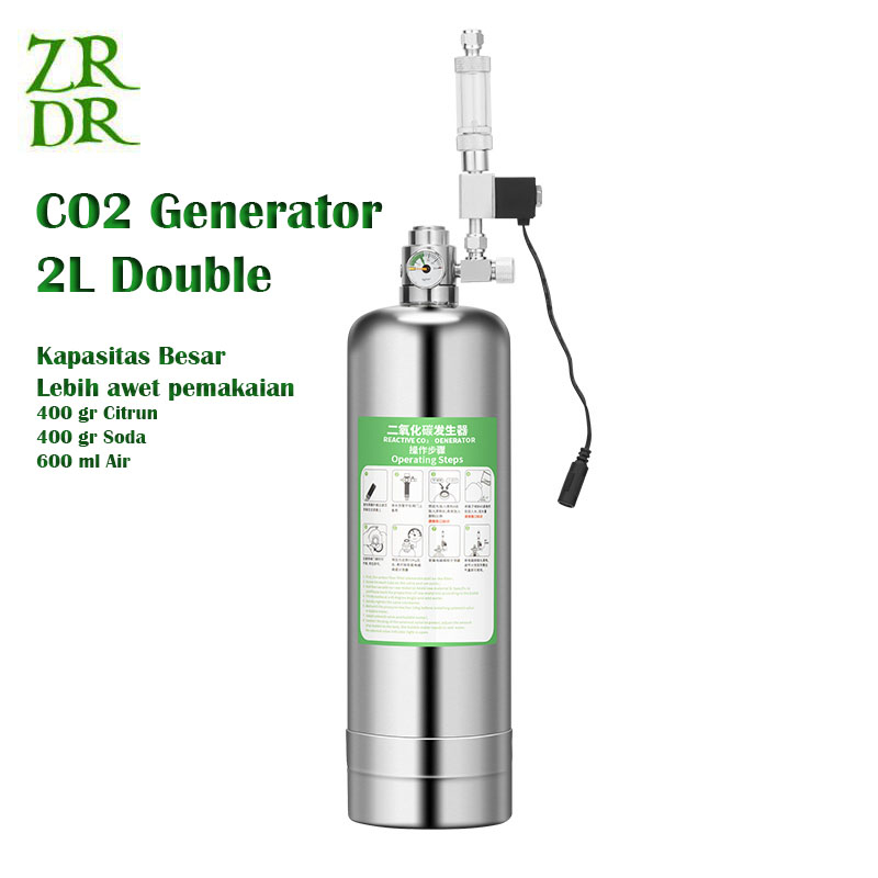 Tabung 2LD CO2 Diy Generator Kit Cisod Non Selenoid Regulator CO2 diy