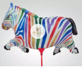 BALON GAS ZEBRA RAINBOW / BALON PLASTIK ZEBRA RAINBOW / BALON ZEBRA / BALON KARAKTER ZEBRA / BALON K
