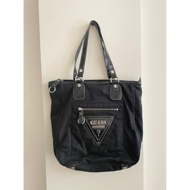 Preloved Guess tote bag nylon black
