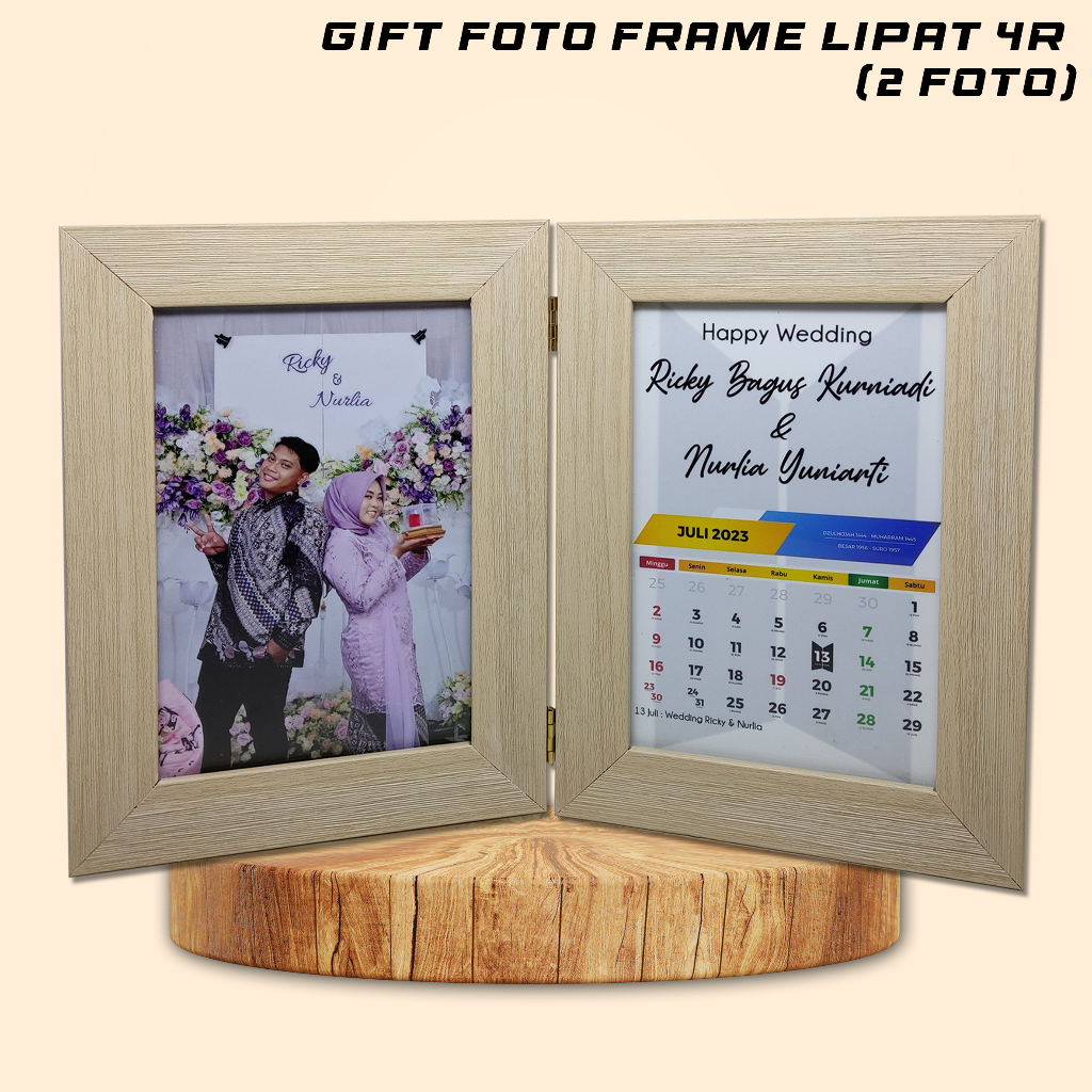 Gift Foto Frame Lipat 4R Bisa 2 Foto 1 Frame
