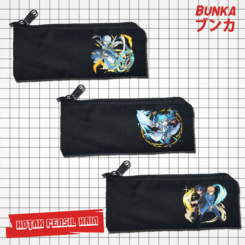 

Pouch Tempat Pensil Anime SAO Sword Art Online Murah Bahan Kain Souvenir Pernikahan Bisa Bayar Ditempat cod
