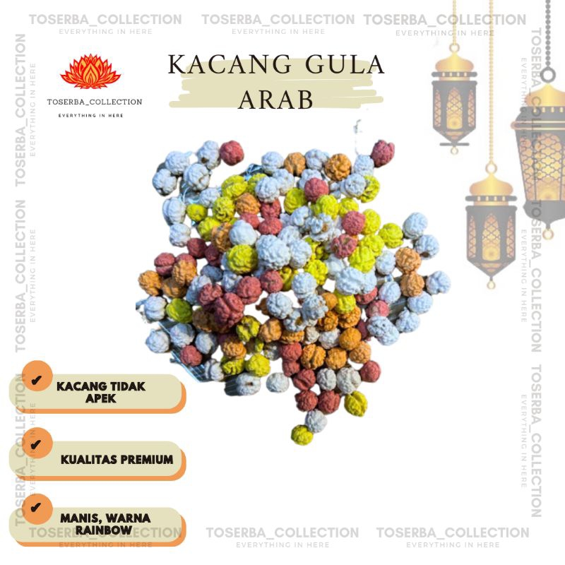 

KACANG ARAB MANIS GULA COKELAT/KACANG ARAB WARNA WARNI TOSERBA_COLLECTION BY AMKA