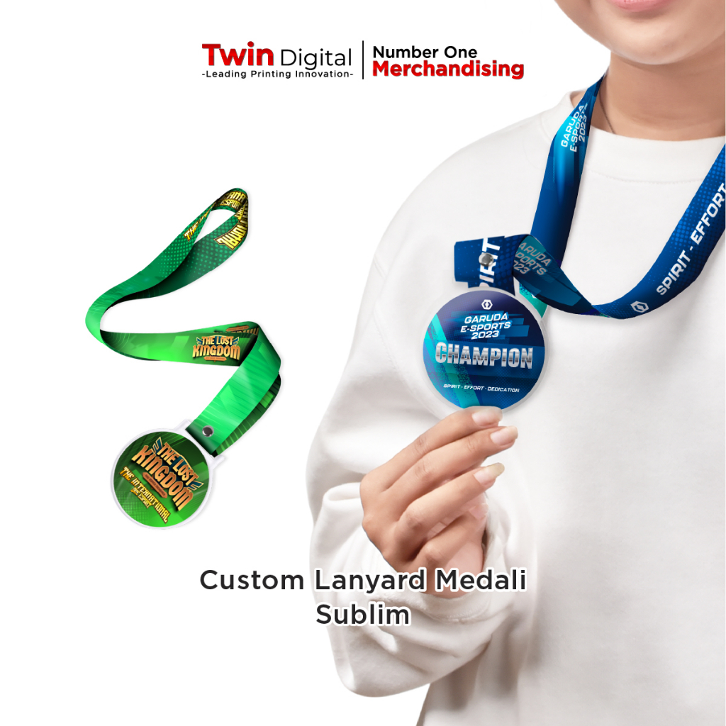 

Twindigital Custom Kalung Medali Akrilik + Tali Lanyard Sublime - Hadiah Penghargaan Kelulusan Award Graduation