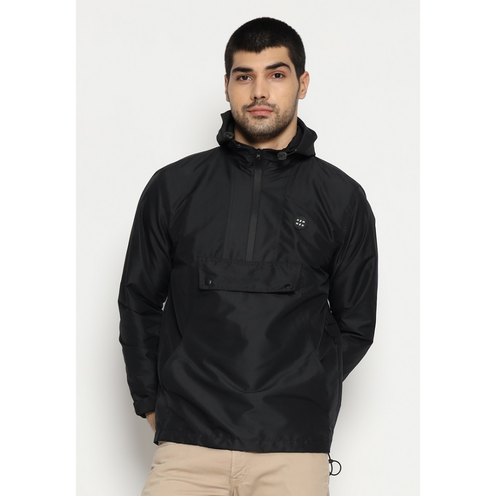 HEMMEH Jaket Cagoule Hitam polos