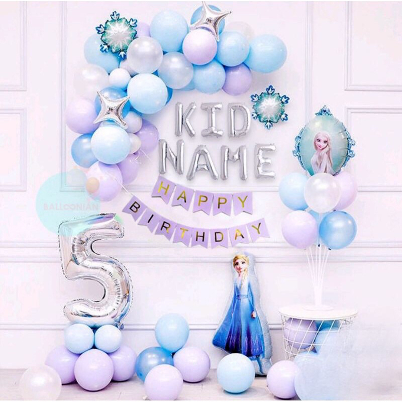 FROZEN SIMPLE DEKORASI SET/DEKORASI ULTAH ANAK CEWE/BALON FOIL FROZEN/BALLOON PRINCESS