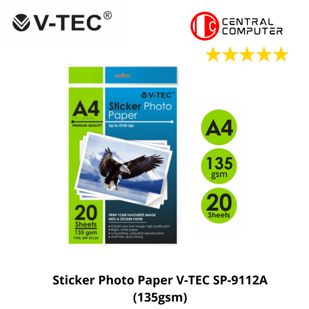 

Sticker Photo Paper V-TEC SP-9112A (135gsm)