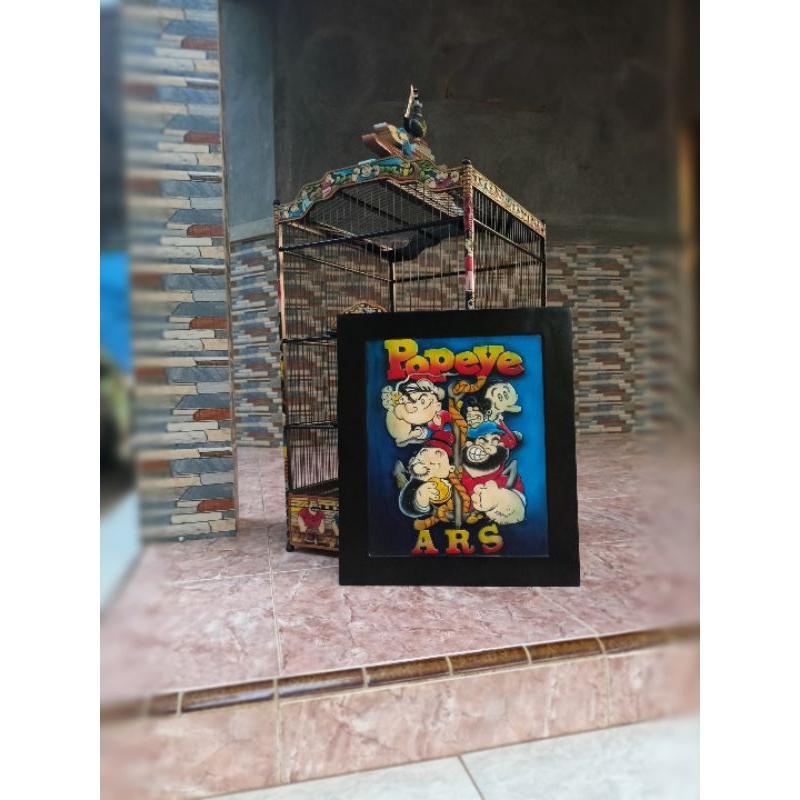 Sangkar ukir cukit cat airbras