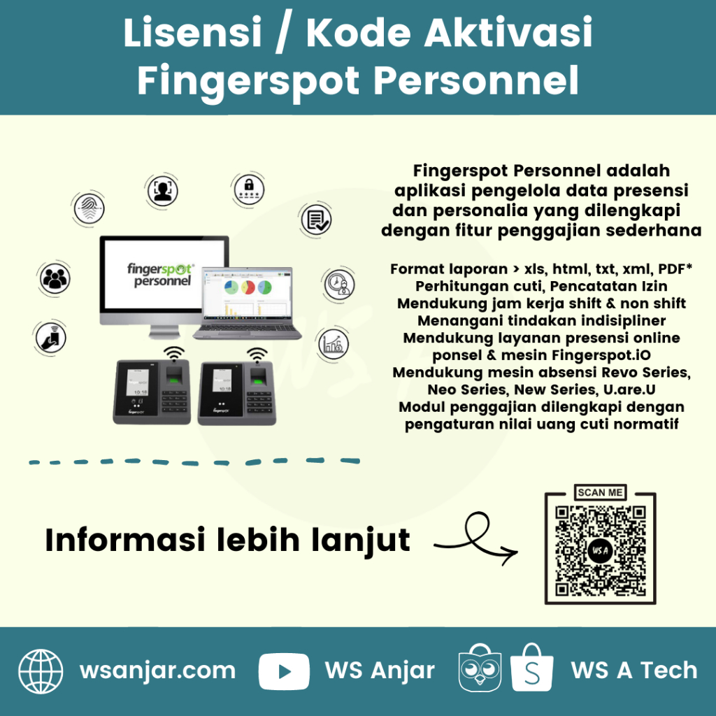 Fingerspot Personnel - Lisensi / Kode Aktivasi Aplikasi Fingerspot (Tanpa CD)
