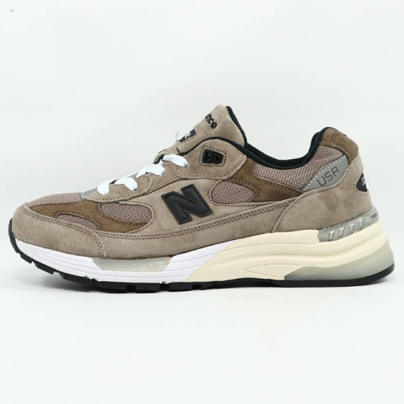 Sepatu New Balance 992 JJJJound Brown Grey Black Cokelat Abu Hitam NB Sneakers Pria Running Lari Ola