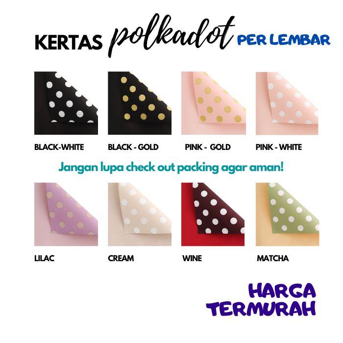 

[TERMURAH] KERTAS BUKET BUNGA CELLOPHANE MOTIF POLKADOT MEWAH PREMIUM WRAP FLOWER FLORIST SNACK BUNGA