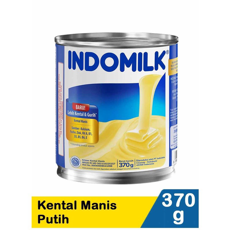 

Susu Kental Manis Indomilk Kemasan Kaleng isi 370gr Cokelat Putih 370 gram