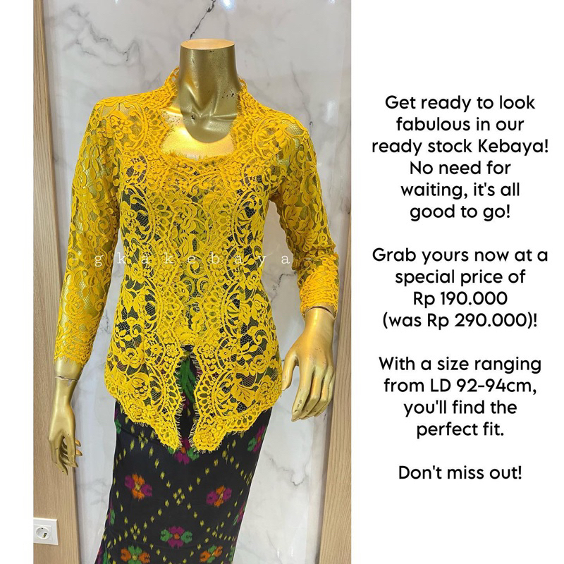 Kebaya brokat kuning