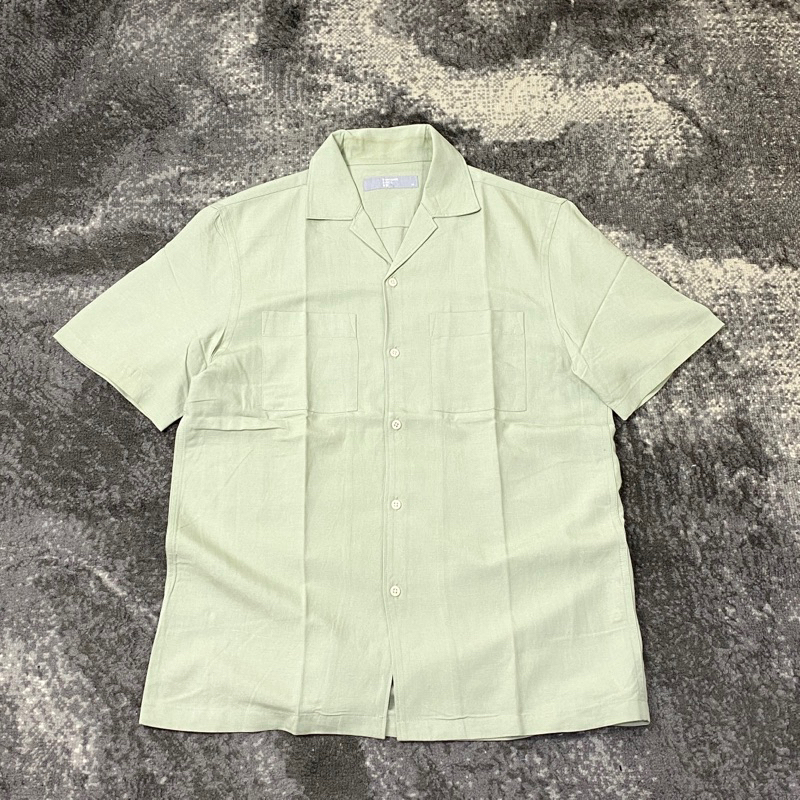 88 Open Collar Shirt Sage Green