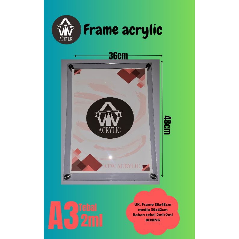 FRAME AKRILIK A3 /AKRILIK FRAME / FRAME DINDING/ FRAME FOTO/ FRAME POSTER