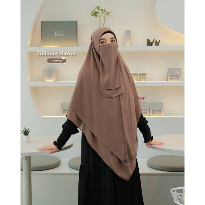hijab mawar segiempat instan plus cadar ceruty by Khumaira syar'i original