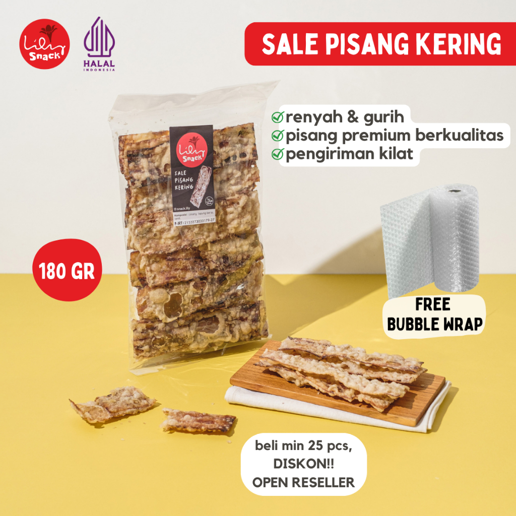 

SALE PISANG KERING TERBUAT DARI PISANG PILIHAN KUALITAS PREMIUM CEMILAN MANIS SNACK KHAS BANDUNG