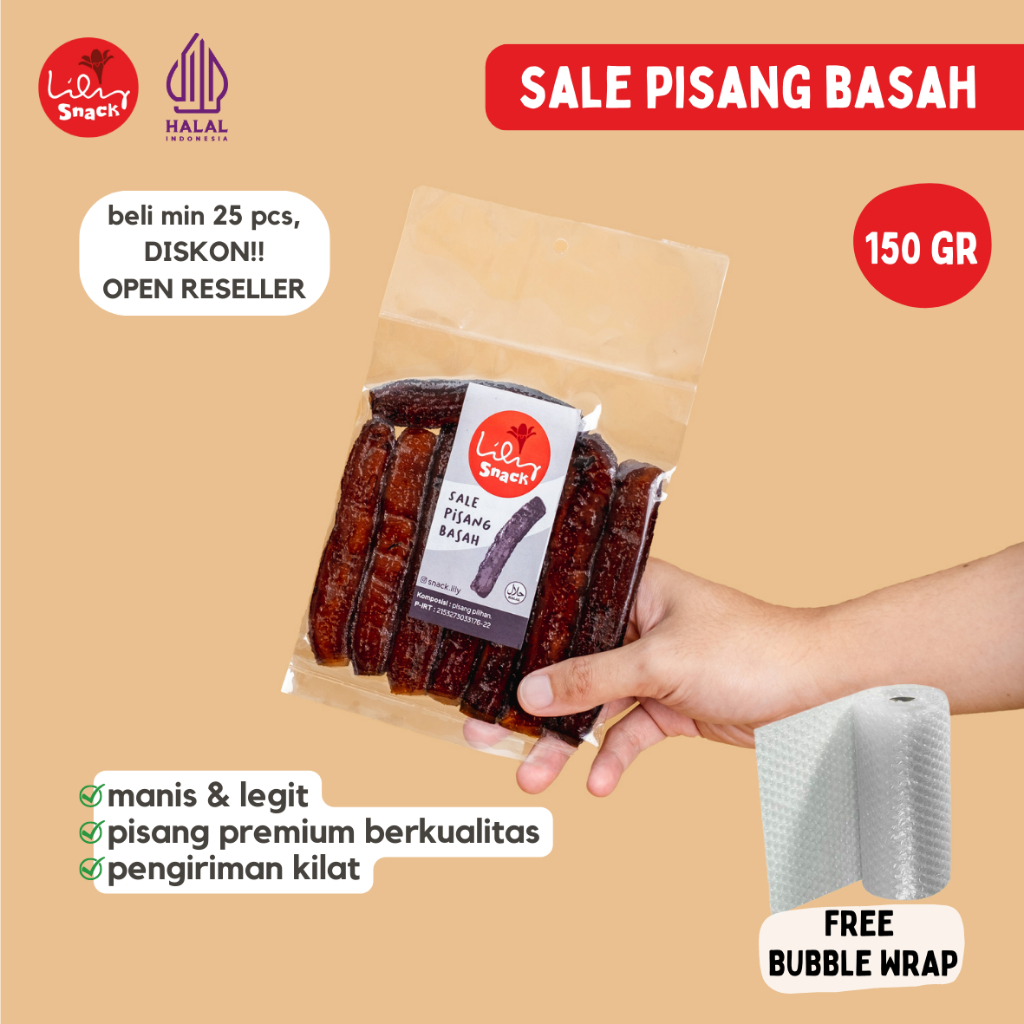 

SALE PISANG BASAH LEGIT DAN NAGIH TERBUAT DARI PISANG PILIHAN KUALITAS PREMIUM SNACK CEMILAN KHAS BANDUNG MANIS