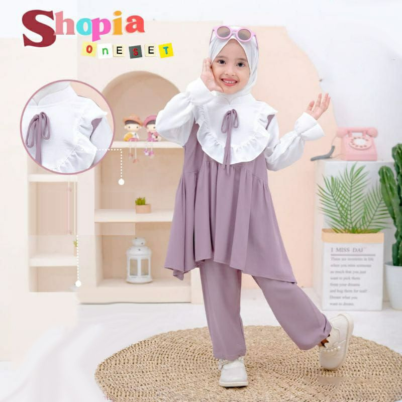 Shophia Set Kids 2in1 Setelan Anak Perempuan Tanggung l Stelan Casual Daily Cringkle Premium Fashion Terlaris