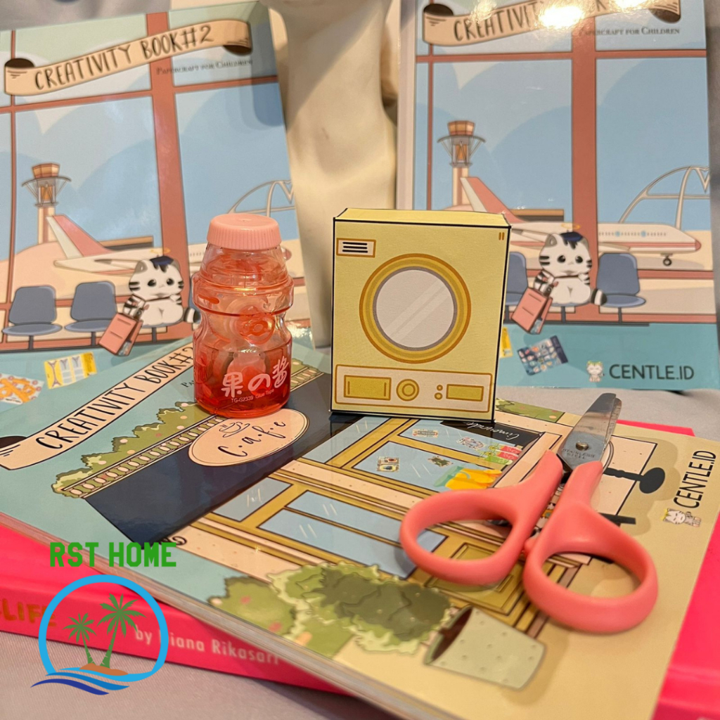

Buku Centle papercraft + Sticker anti air creativity book activity buku aktivitas anak memotong kertas origami dan menempel