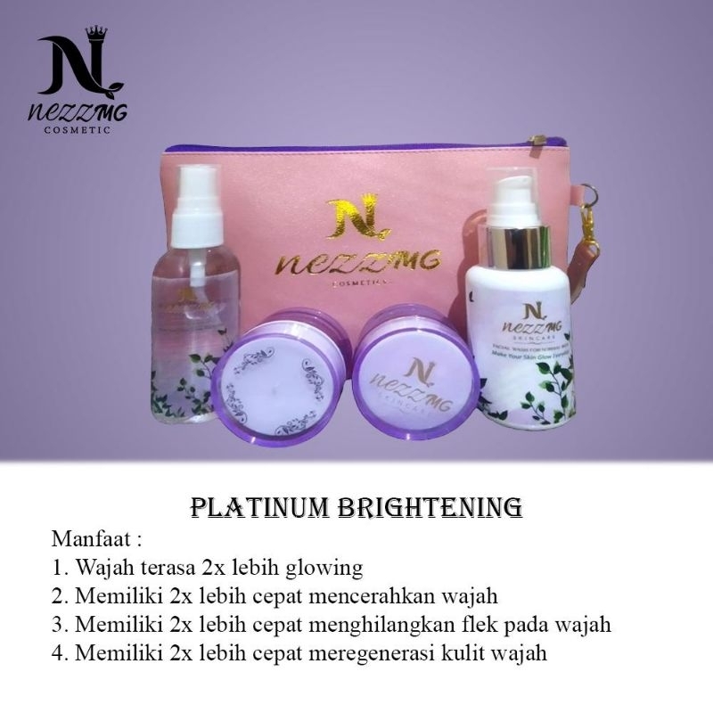 READY | Cream glowing NEZZMG SKINCARE paket platinum normal