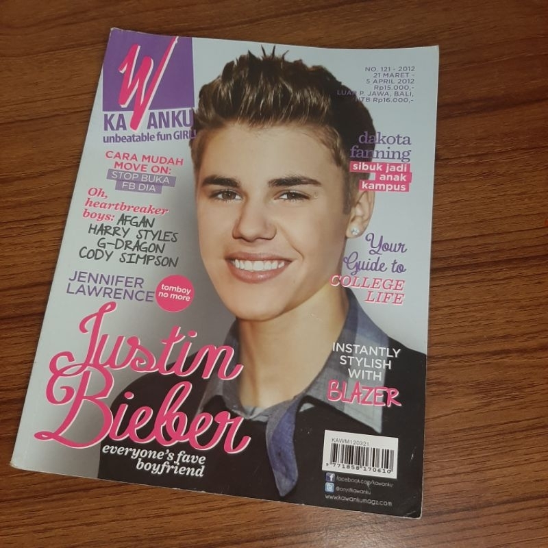 Majalah Kawanku Cover Edisi Justin Bieber