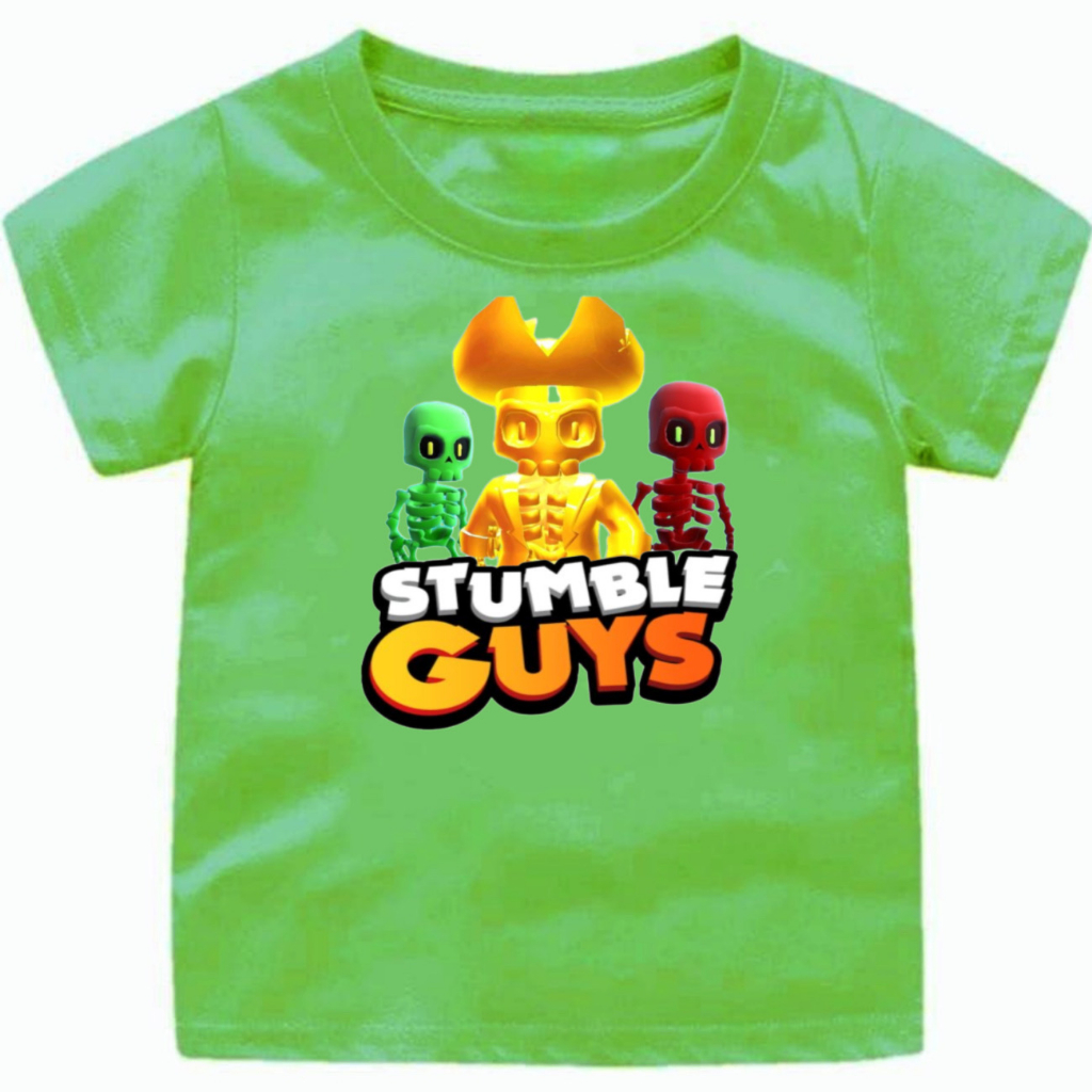Baju kaos anak cowok/cewek STUMBLE GUYS TENGKORAK usia 1-12 tahun ukuran s,m,l,xl,xxl,xxxl