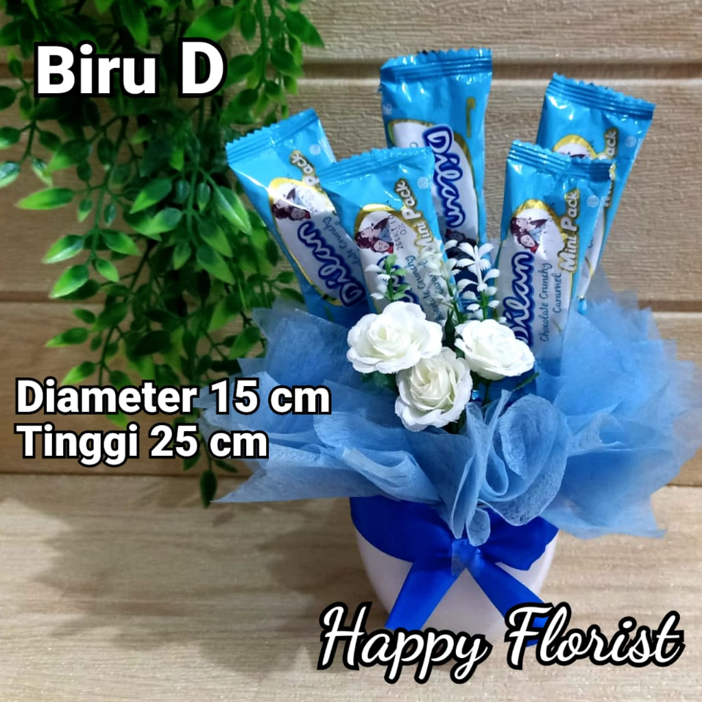 [HAPPY] Buket Snack Bunga Palsu Artificial - Buket Kado Ulang Tahun untuk Pacar Cewek Cowok - MINI B