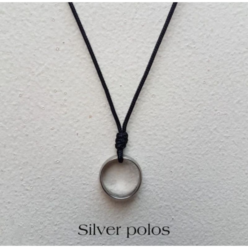 kalung silver hitam pria keren