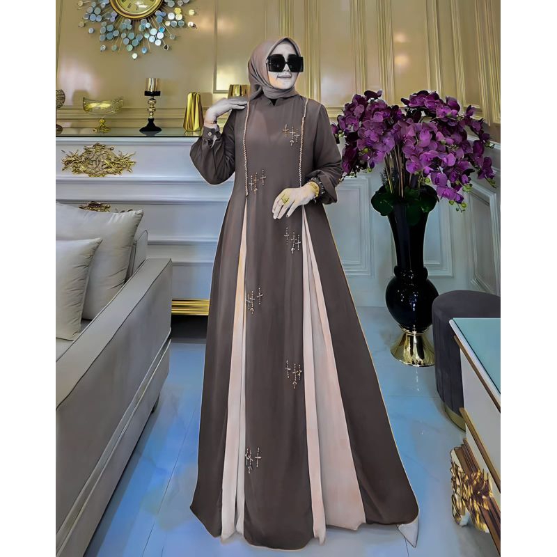 Gamis Ceruty Malaysia Full Puring / Dress Ceruty Babydoll