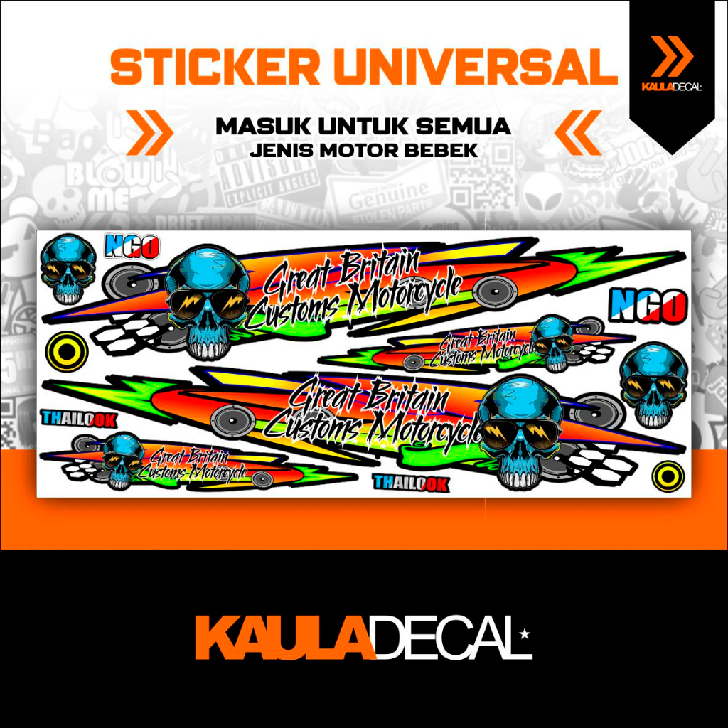 STIKER STRIPING MOTOR ALL BEBEK MOTIF 225 / UNIVERSAL BEBEK / STICKER / YAMAHA / HONDA / SUZUKI / KA