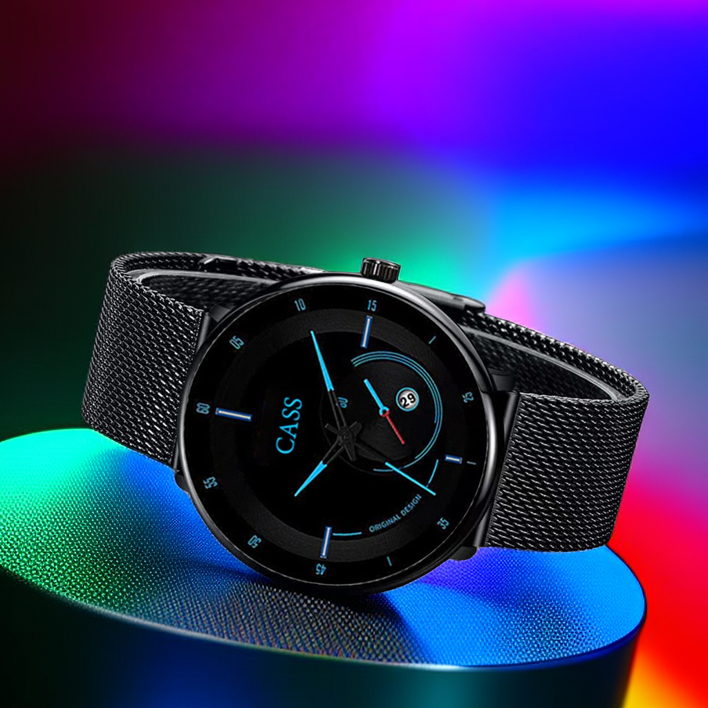 Jam Tangan Pria Warna Biru Jam Tangan Mekanis Ultra-Tipis, Gerakan Impor Otomatis, Jam Tangan Kelas 