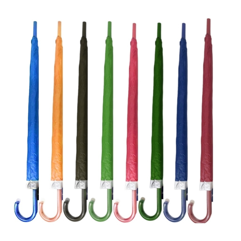 Payung Gagang Warna Payung Motif Kotak Lapis Silver Anti UV