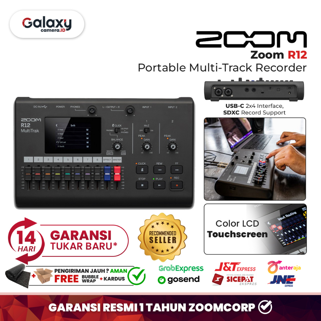 Zoom R20 Multi Track Recorder Mixer Interface Multitrack Audio Resmi