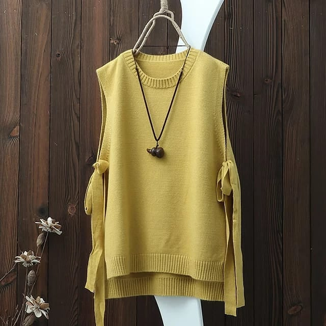 LILY ROMPI VEST TALI KNITWEAR RAJUT TANPA LENGAN ROMPI RAJUT / OUTER RAJUT WANITA / OUTER KOREAN STY