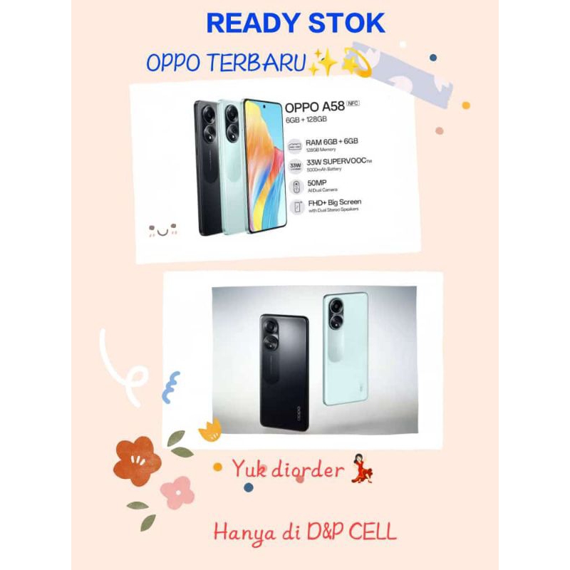 OPPO A58 NFC RAM 6/128 & 8/128