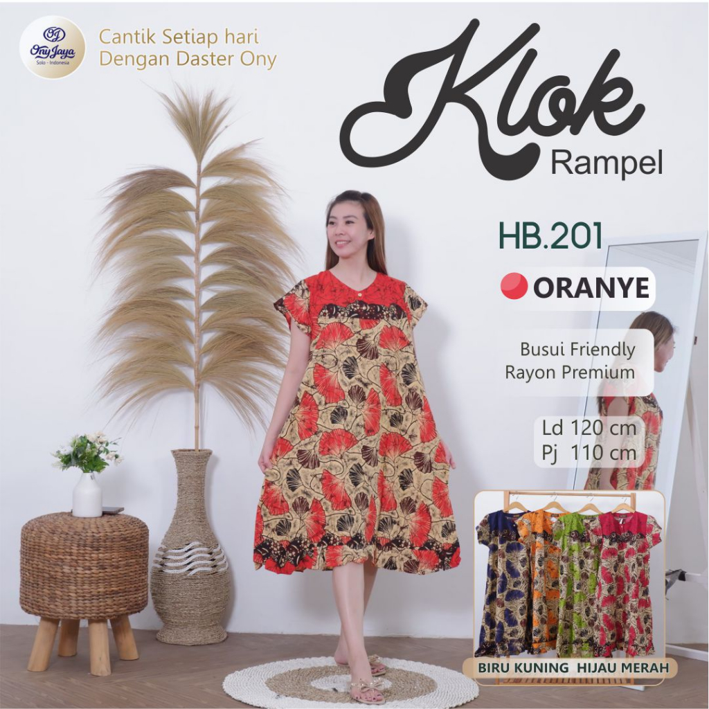 Daster Klok Rampel Super Pola Batik Lengan Pendek Bahan Rayon Adem Bagus Murah