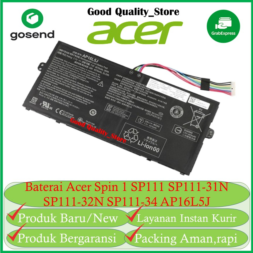 Baterai battery Acer Spin 1 SP111 SP111-31N SP111-32N SP111-34 AP16L5J