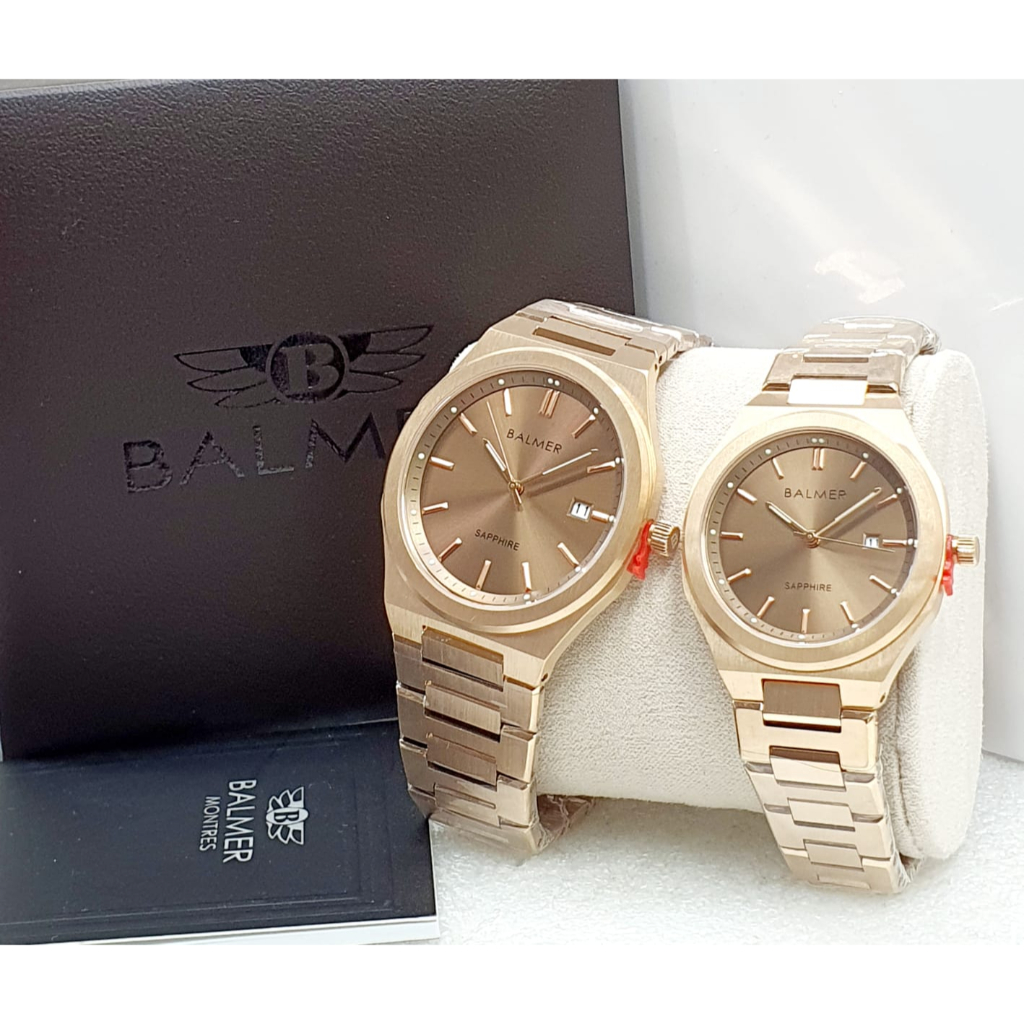 Jam Tangan Balmer 2710 Brown Rose Couple Sapphire Original