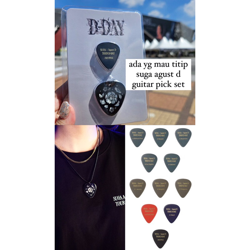 RESTOCK BTS SUGA GUITAR PICK SET NECKLACE AGUST D D-DAY CONCERT TOUR OFFICIAL MERCHANDISE D DAY FINA