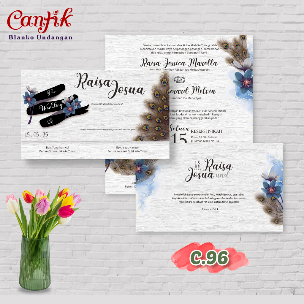 Blangko Undangan Cantik 96 | Blangko Undangan Nikah | Undangan Khitan | Kertas Undangan Kosong Murah
