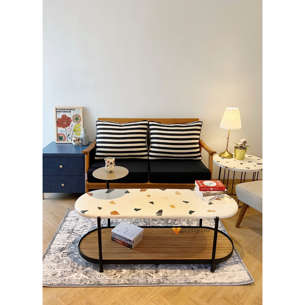 Ayoyoo Mahogany Terazzo Biscoff Table